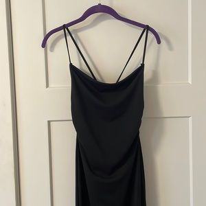 Cowl neck spaghetti strap mermaid dress